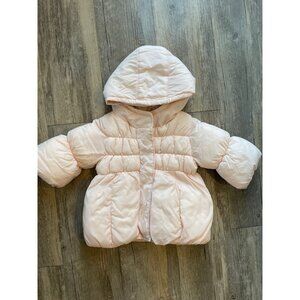 Gap Girls Blush Pink Hooded Puffer Coat Size 0-6 Months